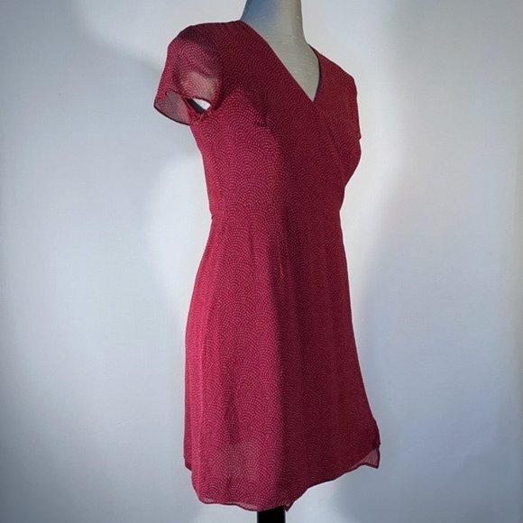 Ann Taylor Vintage Red Silk Wrap Dress - Picture 2 of 5